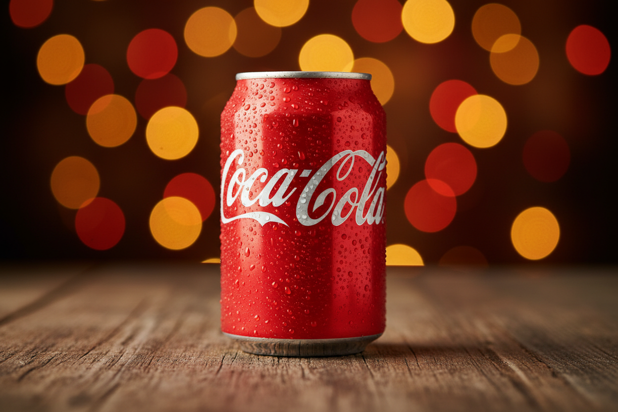 one picture of coca cola can with good background